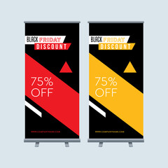 Wall Mural - black friday x banner. roll up banner design template, vertical, abstract background, pull up design
