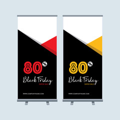 Wall Mural - black friday x banner. roll up banner design template, vertical, abstract background, pull up design
