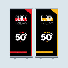 Wall Mural - black friday x banner. roll up banner design template, vertical, abstract background, pull up design