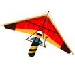 © Siberian Art - Man hang glider icon isolated on white background. Vector illustration. Hang gliding and sky extreme sport.