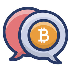 Canvas Print - Bitcoin Communication Vector 