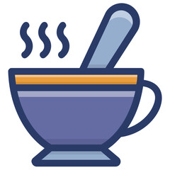 Sticker - Hot Teacup Vector 