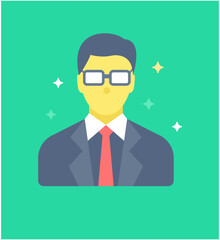 Sticker - Accountant Flat Vector 