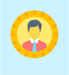 Sticker - Accountant Flat Vector 