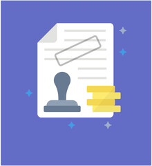 Sticker - Stamped Document Vector 