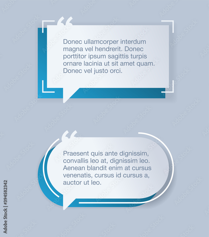 Text Quotes Rounded Quotes template in 2 variations - square and rounded decorative frame ...