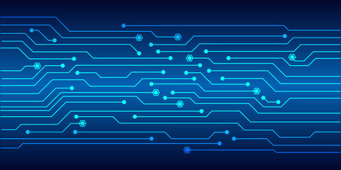 Abstract futuristic circuit board Illustration, Circuit board with various technology elements. Blue cyber security concept background, abstract hi speed digital internet. Vector illustration