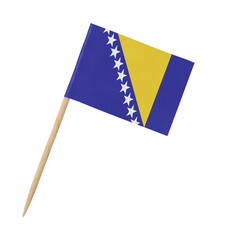 Wall Mural - Small paper flag of Bosnia and Herzegovina on wooden stick