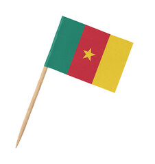 Wall Mural - Small paper flag of Cameroon on wooden stick