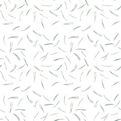 Wall Mural -  pine needles isolated on white background, seamless pattern. Christmas and New Year background.
