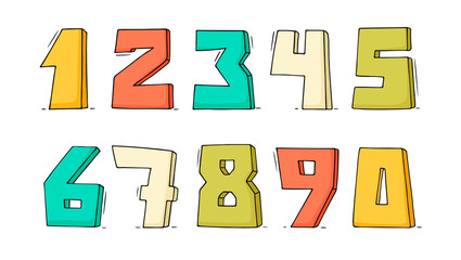 Poster - Cartoon set with different numbers.