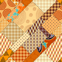 Poster - Seamless background pattern. Textile patchwork pattern. Vector image