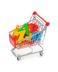 Wall Mural - Letters in shopping cart