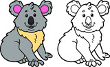 Fototapeta Pokój dzieciecy - illustration coloring page of happy cartoon character for children, coloring and scrap book
