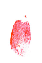Poster - bloody fingerprint isolated on a white background