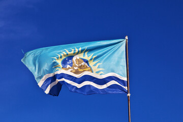 Canvas Print - The flag in the hotel, Patagonia, Argenina