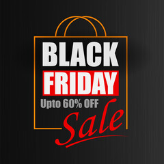 Canvas Print - vector illustration of Banner template background for Black Friday Sale and Promotion