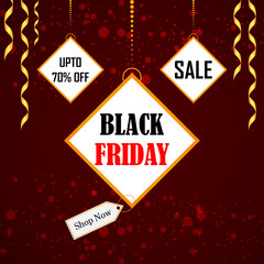 Canvas Print - vector illustration of Banner template background for Black Friday Sale and Promotion