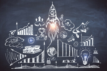 Poster - drawing business start up diagram