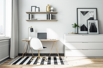 Aufkleber - Office with blank laptop screen