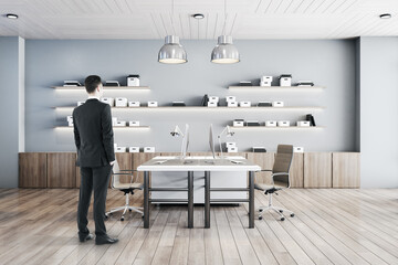 Aufkleber - Businessman standing in comfortable office interior