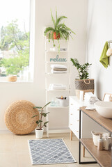 Modern interior of light bathroom