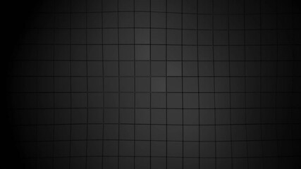Wall Mural - Black cube pattern background with cubes changing in size, 3d animation using as modern puristic background