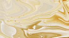 Golden Beige Liquid Marble Texture Cream Tones Abstract Background Vector Illustration