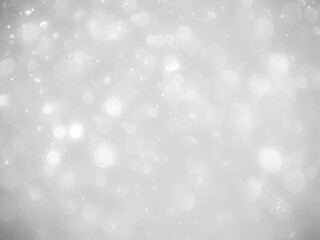 Wall Mural - christmas background white snow.White and Silver lights on bokeh abstract background.