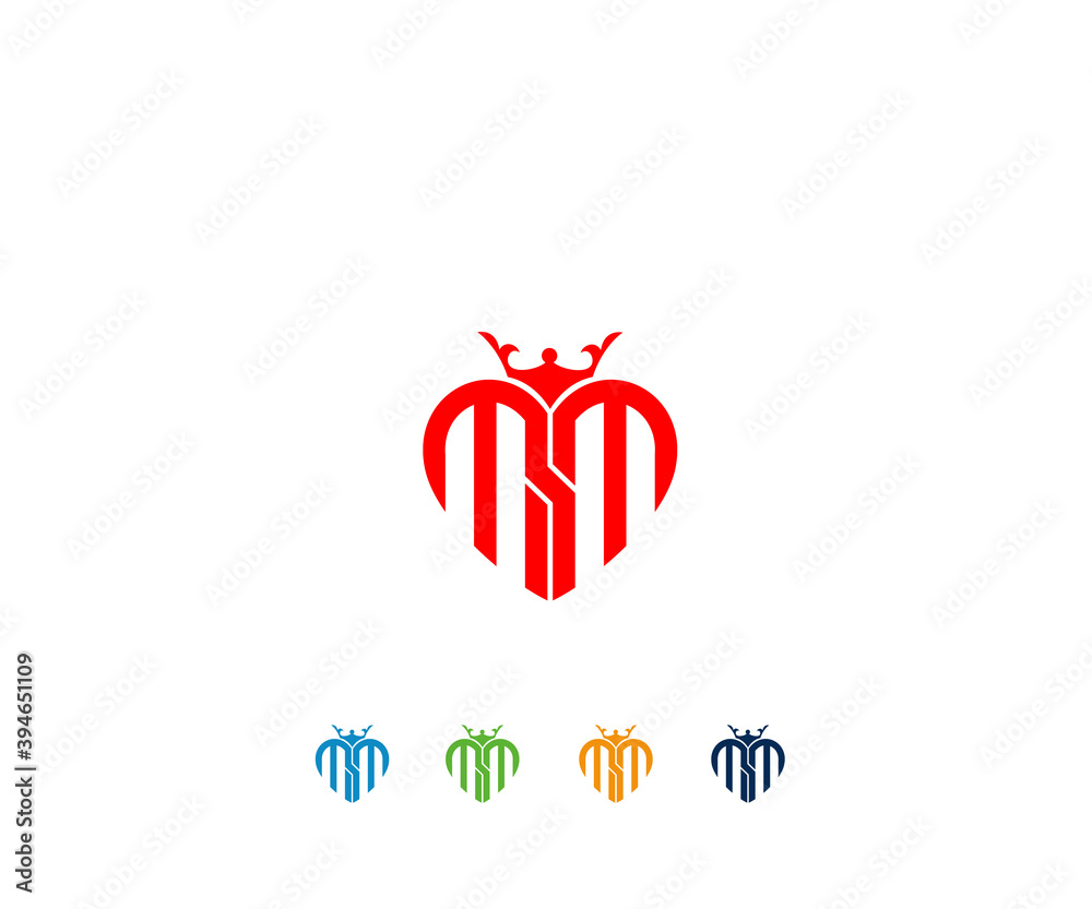 Heart logo letter m design template Stock Vector | Adobe Stock