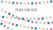 © WebPencil - Flag Bunting garland color, holidays. Vector holiday ribbon, template, with space for text on a white background.