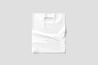 Blank white die-cut plastic bag handle hole mockup, gray background