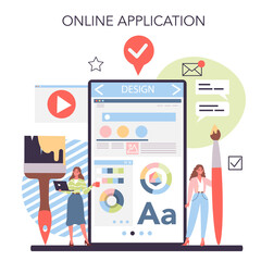 Web design online service or platform. Presenting content
