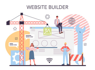 Poster - website development. support and development service. web page