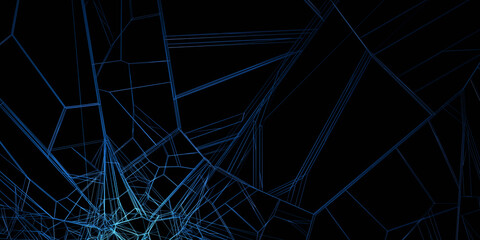 Poster - Abstract 3d render, modern background design, network concept