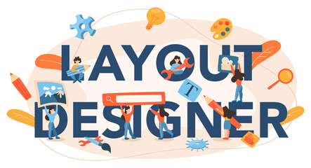 Wall Mural - Layout designer typographic header. Web development, mobile app