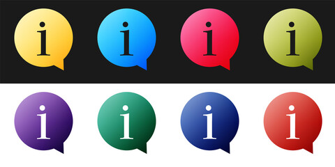 Fototapete - Set Information icon isolated on black and white background. Vector.