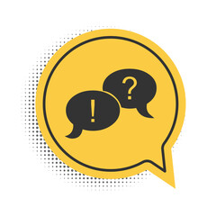 Poster - black speech bubbles with question and exclamation marks icon isolated on white background. faq sign