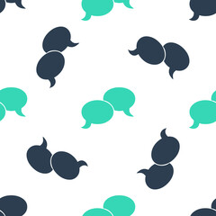 Poster - Green Blank speech bubbles icon isolated seamless pattern on white background. FAQ sign. Copy files, chat speech bubble and chart web icons. Vector.