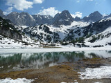 Fototapeta Góry - Mountain hiking tour to Seebensee lake, Tyrol, Austria