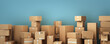 Cardboard boxes on pallet delivery and transportation logistics storage 3d render image