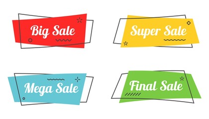 Aufkleber - Sale geometric banner. Modern flat promo fremes. Trendy discount template.