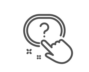 Poster - question button line icon. ask help sign. faq questionnaire symbol. quality design element. linear s