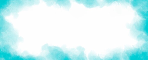 Wall Mural - light blue watercolor background hand-drawn with copy space for text