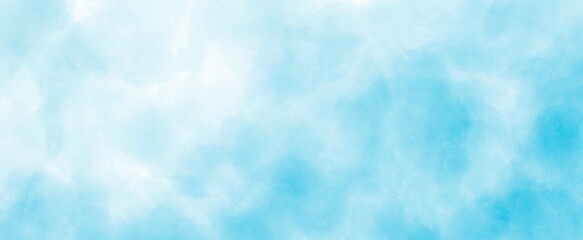 Wall Mural - light blue watercolor background hand-drawn with copy space for text