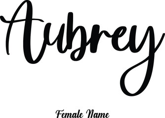 Leinwandbilder - Aubrey-Female Name Cursive Calligraphy Phrase on White Background