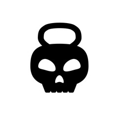 Wall Mural - skull kettlebell silhouette icon. clipart image isolated on white background.