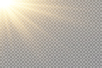 Wall Mural - vector transparent sunlight special lens flash light effect.front sun lens flash. vector blur in the