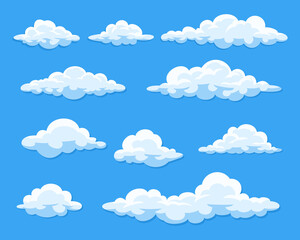 Wall Mural - Set of cartoon clouds