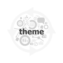 Poster - text theme on digital background. information concept . icon and button set